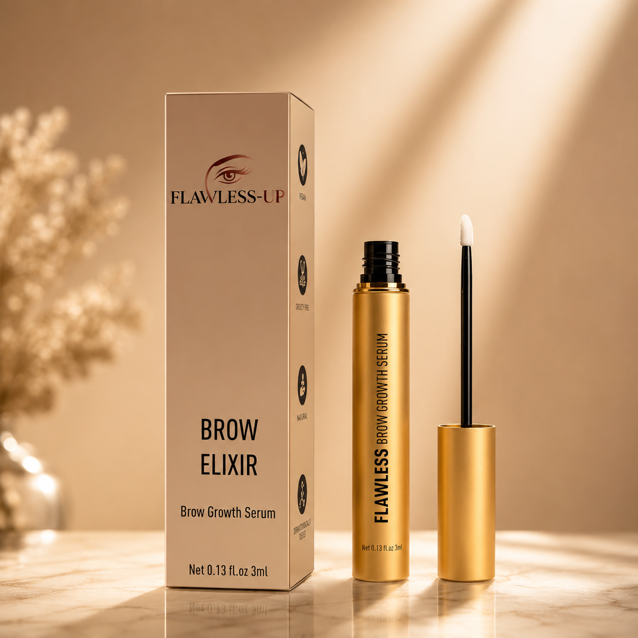 Flawless Brow Élixir | Nourishing Eyebrow Serum for Fuller-Looking Brows Flawless-up
