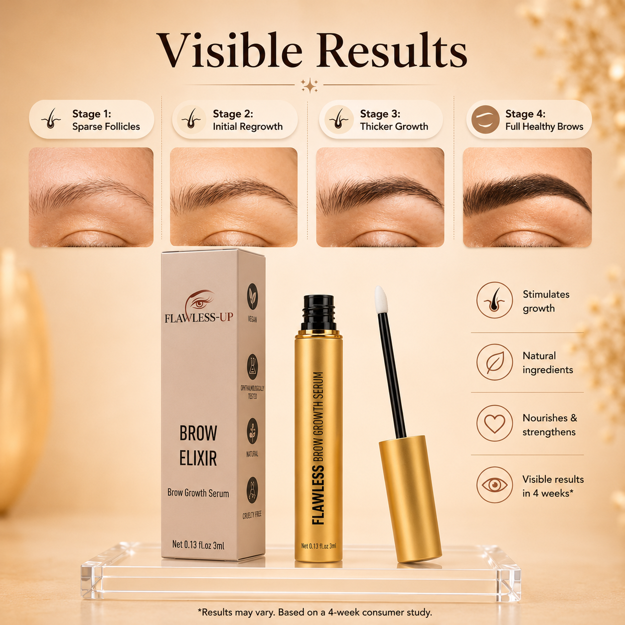 Flawless Brow Élixir | Nourishing Eyebrow Serum for Fuller-Looking Brows Flawless-up